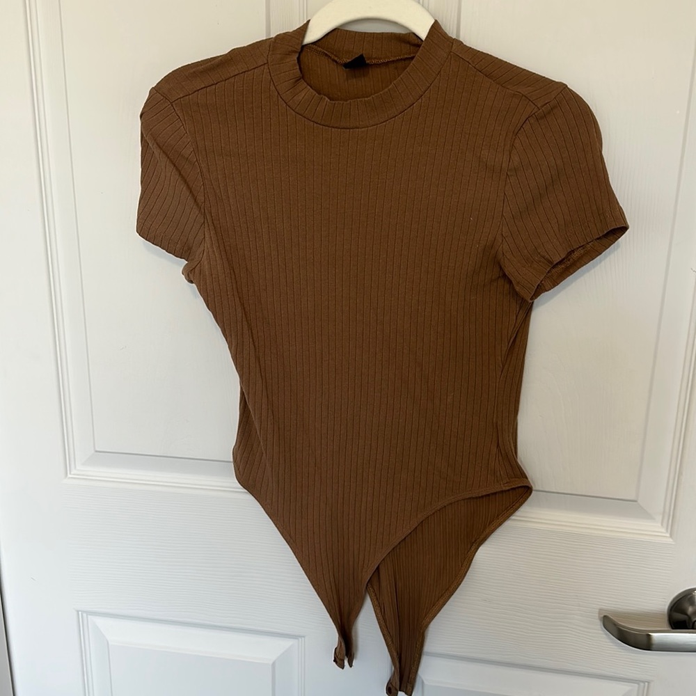 brown bodysuit